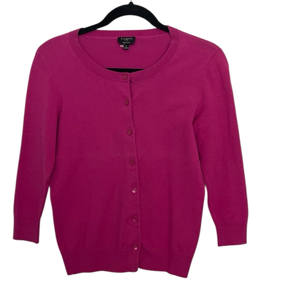 Talbots Pima Cotton Button Cardigan